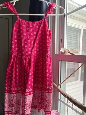GAP Girls Pink Floral-Print Boho Dress